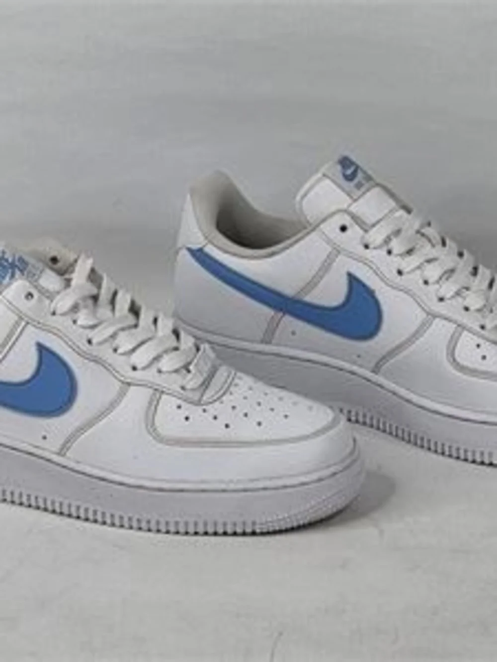 Nike Air Force 1 Low White Blue Sneakers, Size: 9 Men